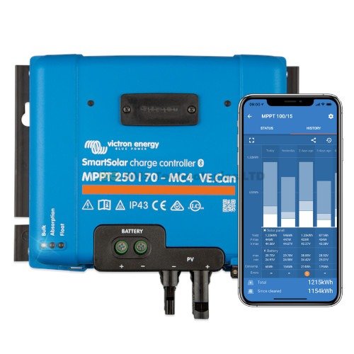 with optional display SmartSolar MPPT 250/70-MC4 VE.Can